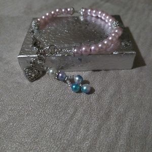 Handmade beaded bracelet, pink bracelet